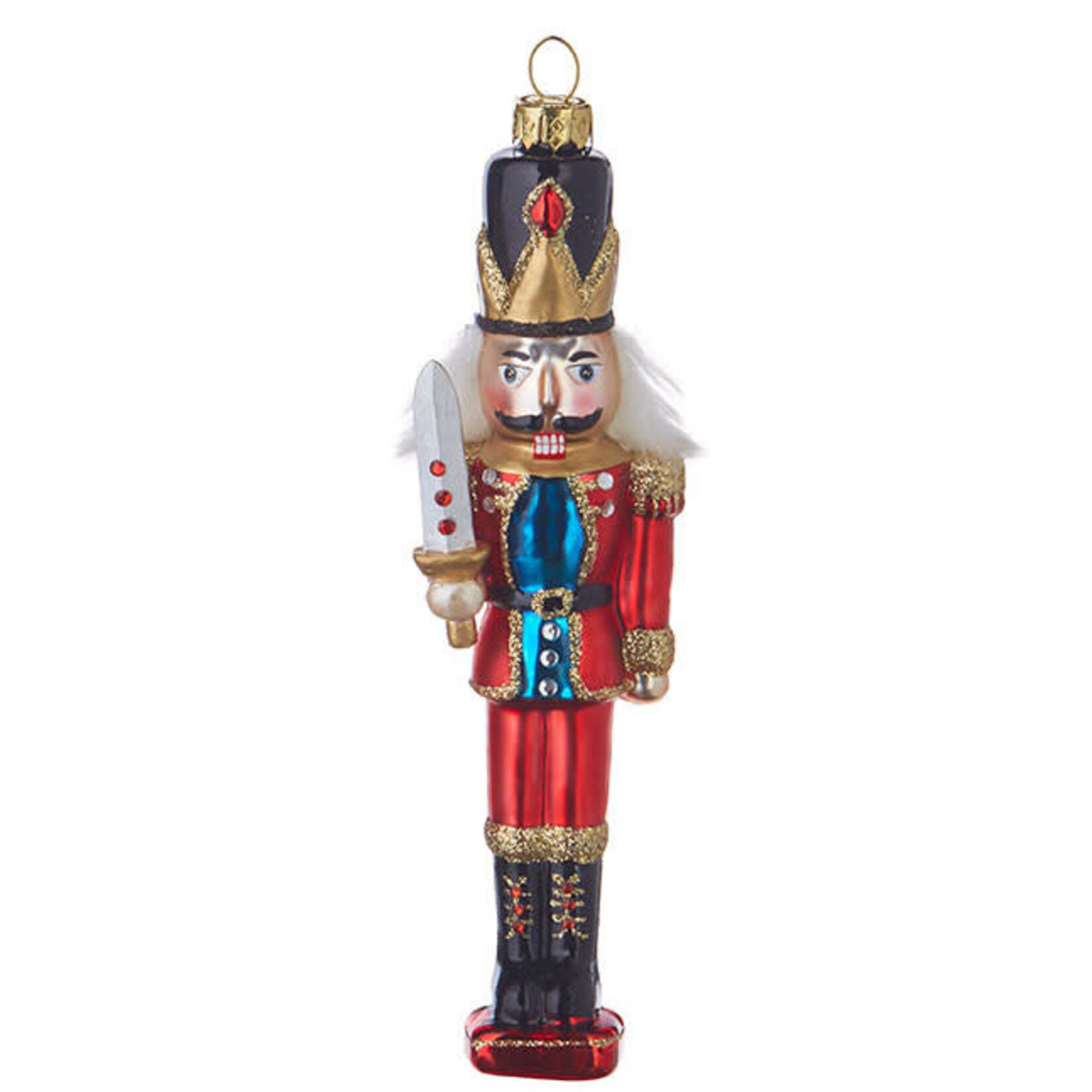 m. lynne designs glass nutcracker ornament