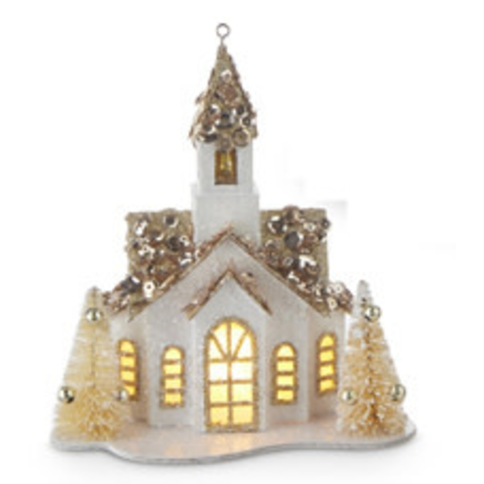 m. lynne designs paper house ornament with glitter