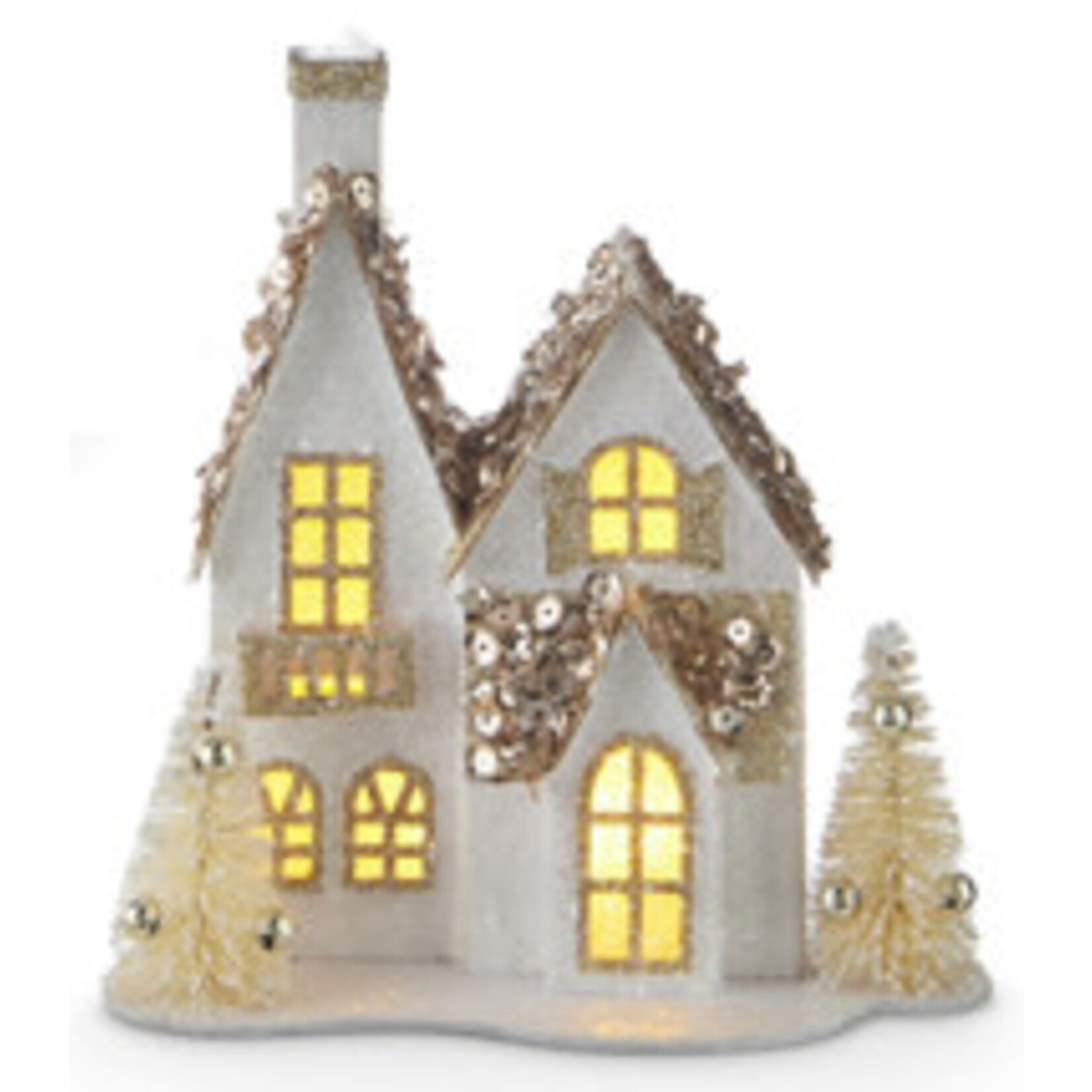 m. lynne designs paper house ornament with glitter