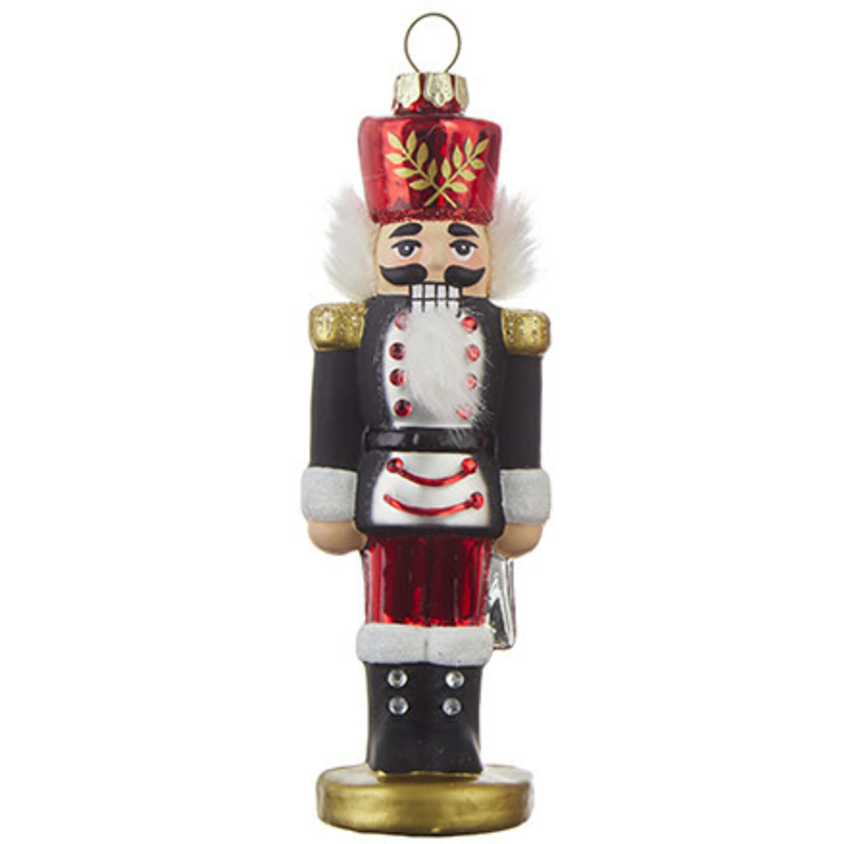 m. lynne designs red & black nutcracker ornament