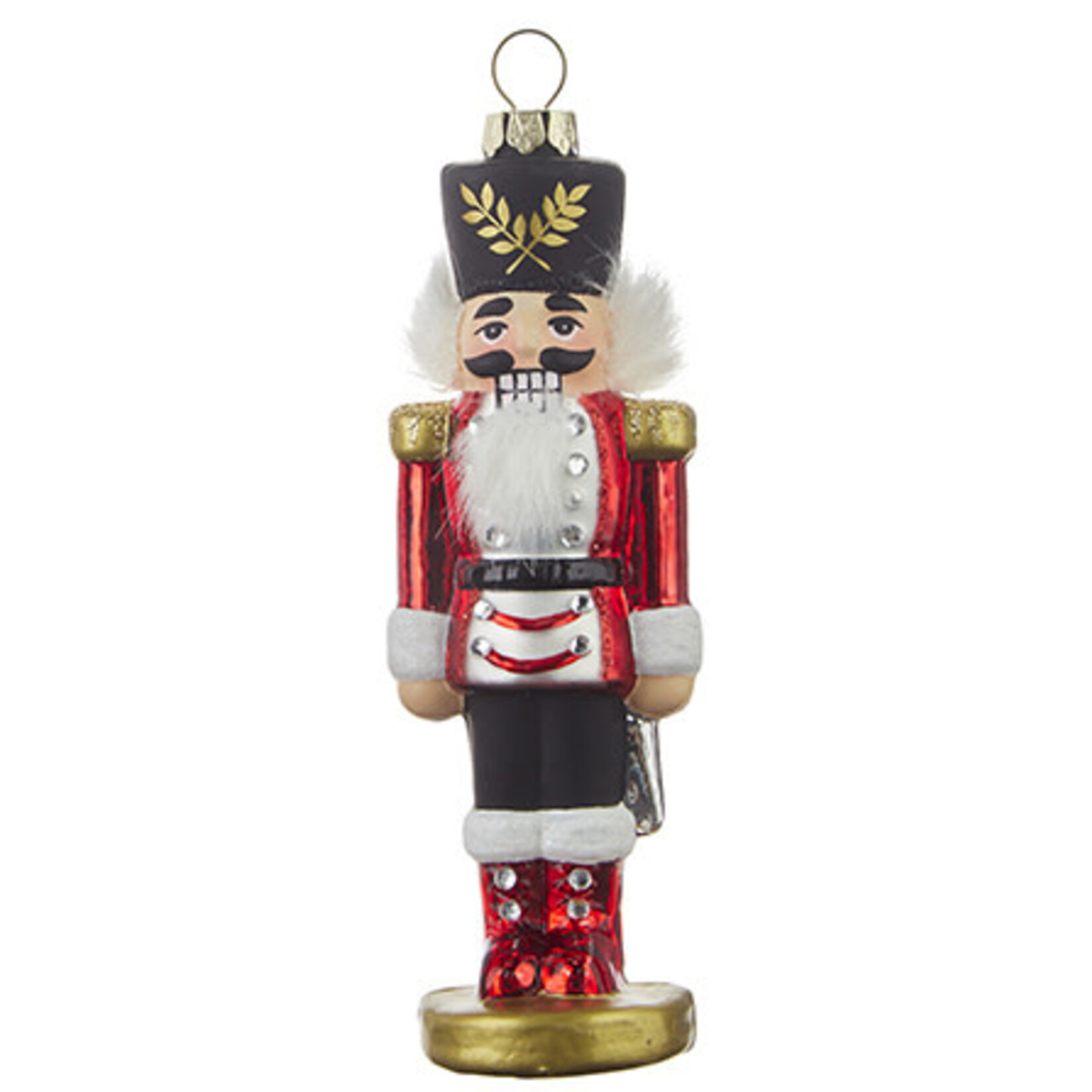 m. lynne designs red & black nutcracker ornament