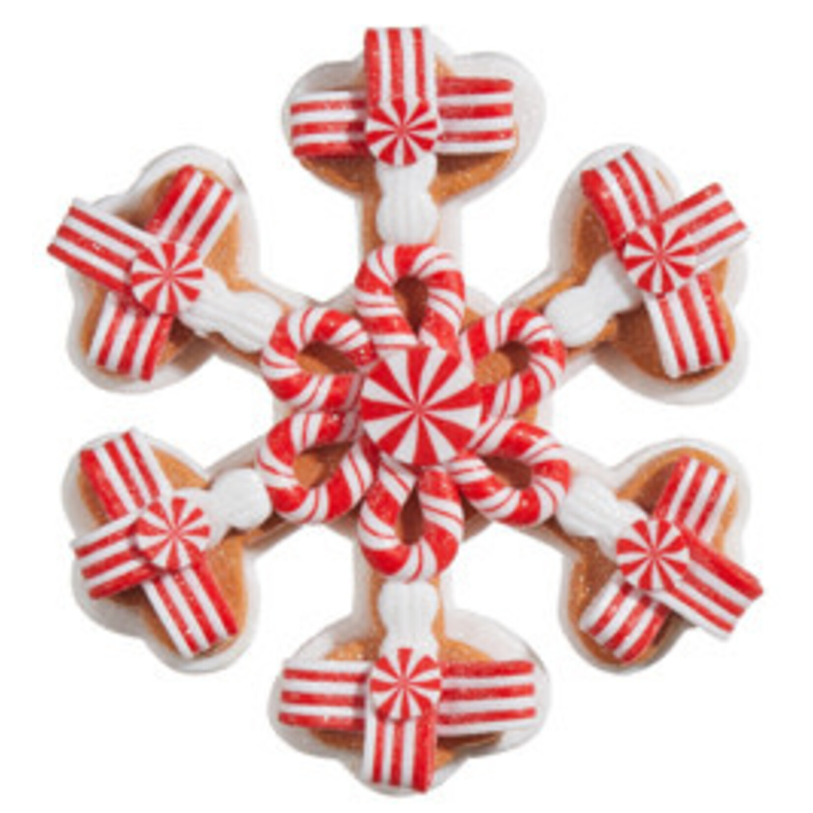 m. lynne designs peppermint snowflake ornament