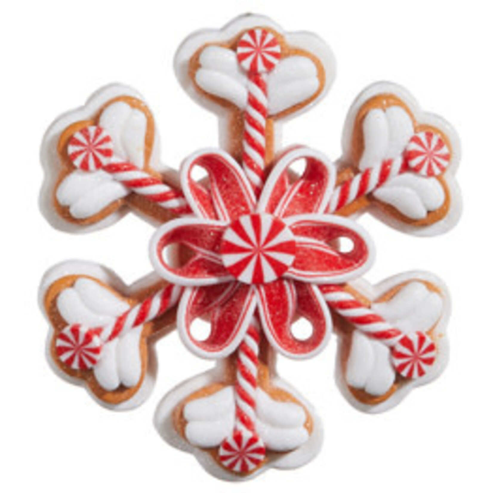 m. lynne designs peppermint snowflake ornament