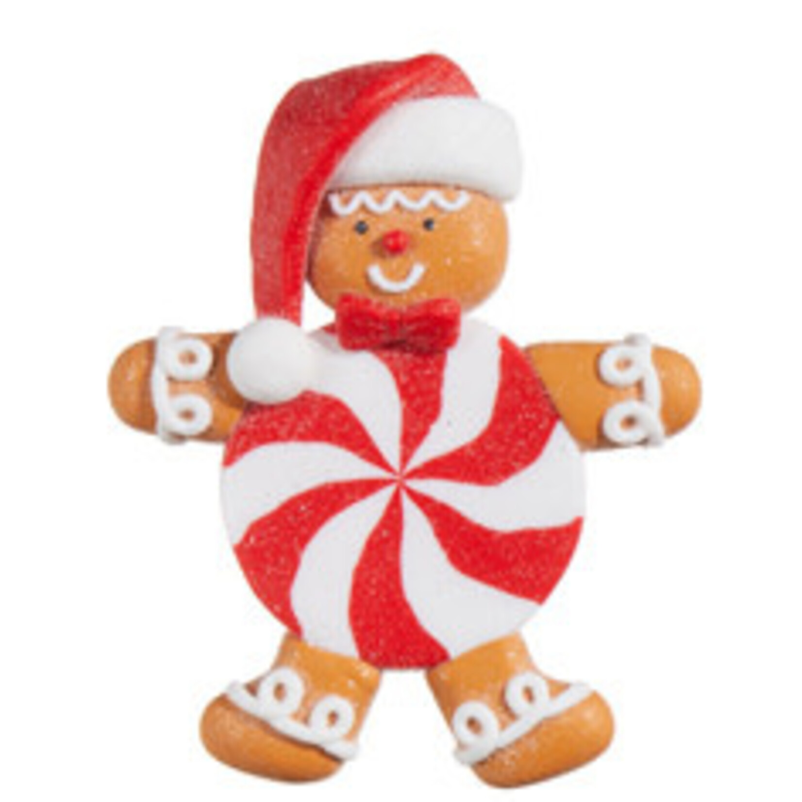 m. lynne designs peppermint gingerbread man ornament