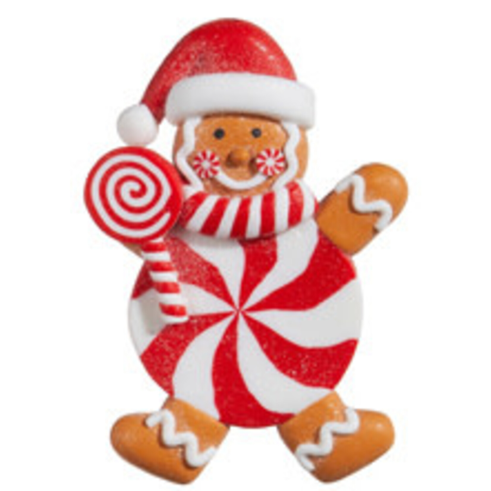 m. lynne designs peppermint gingerbread man ornament