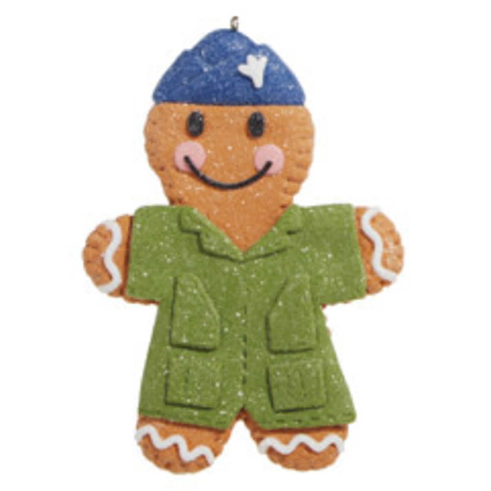 m. lynne designs military gingerbread man ornament
