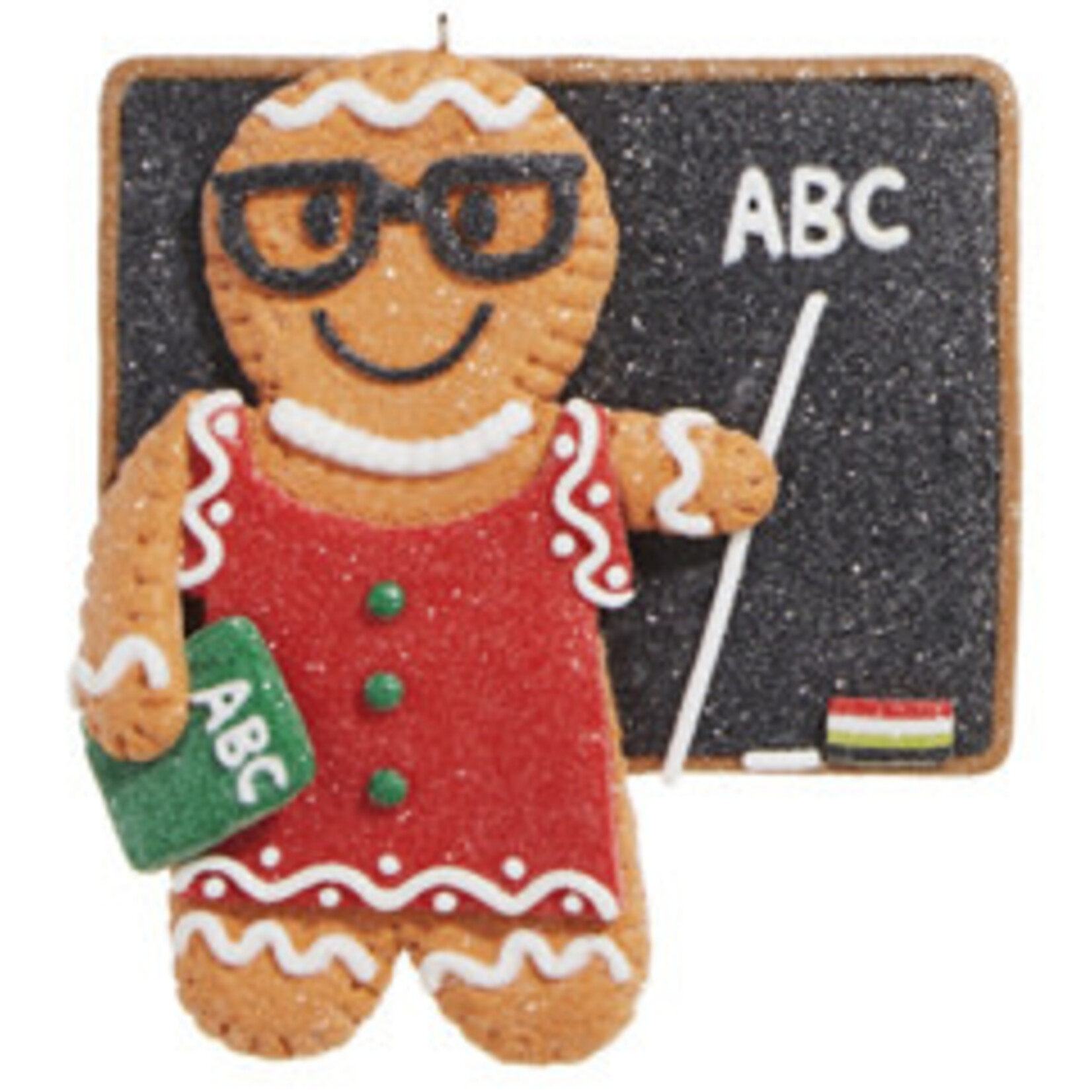 m. lynne designs gingerbread teacher ornament