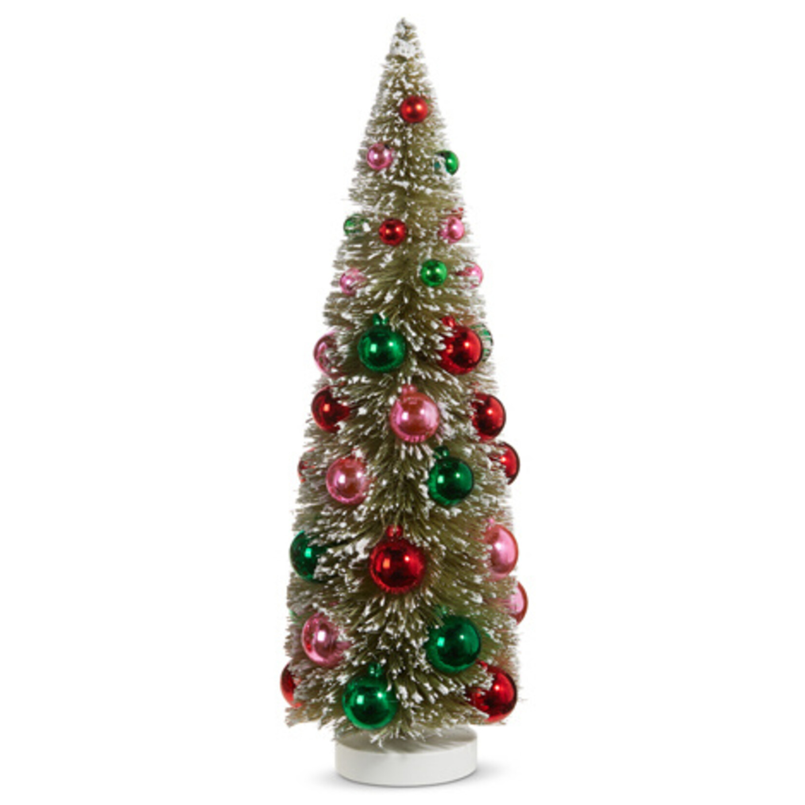 m. lynne designs bottlebrush tree with colorful ornaments