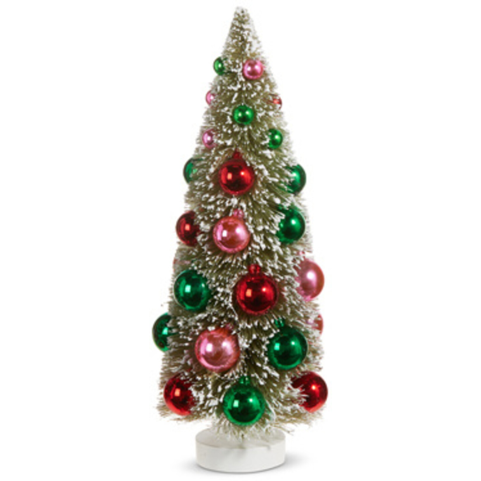 m. lynne designs bottlebrush tree with colorful ornaments