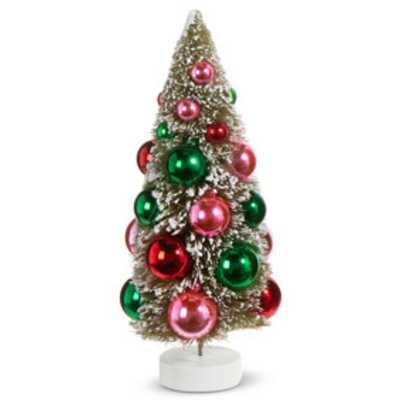 m. lynne designs bottlebrush tree with colorful ornaments