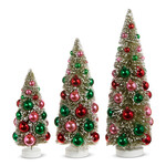 m. lynne designs bottlebrush tree with colorful ornaments
