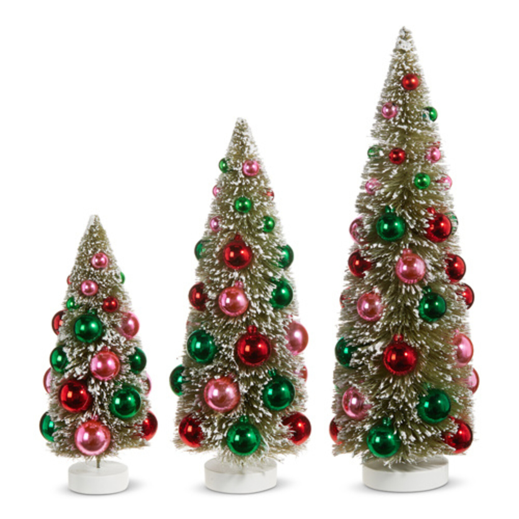 m. lynne designs bottlebrush tree with colorful ornaments