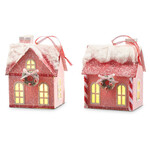 m. lynne designs lighted pink house ornament