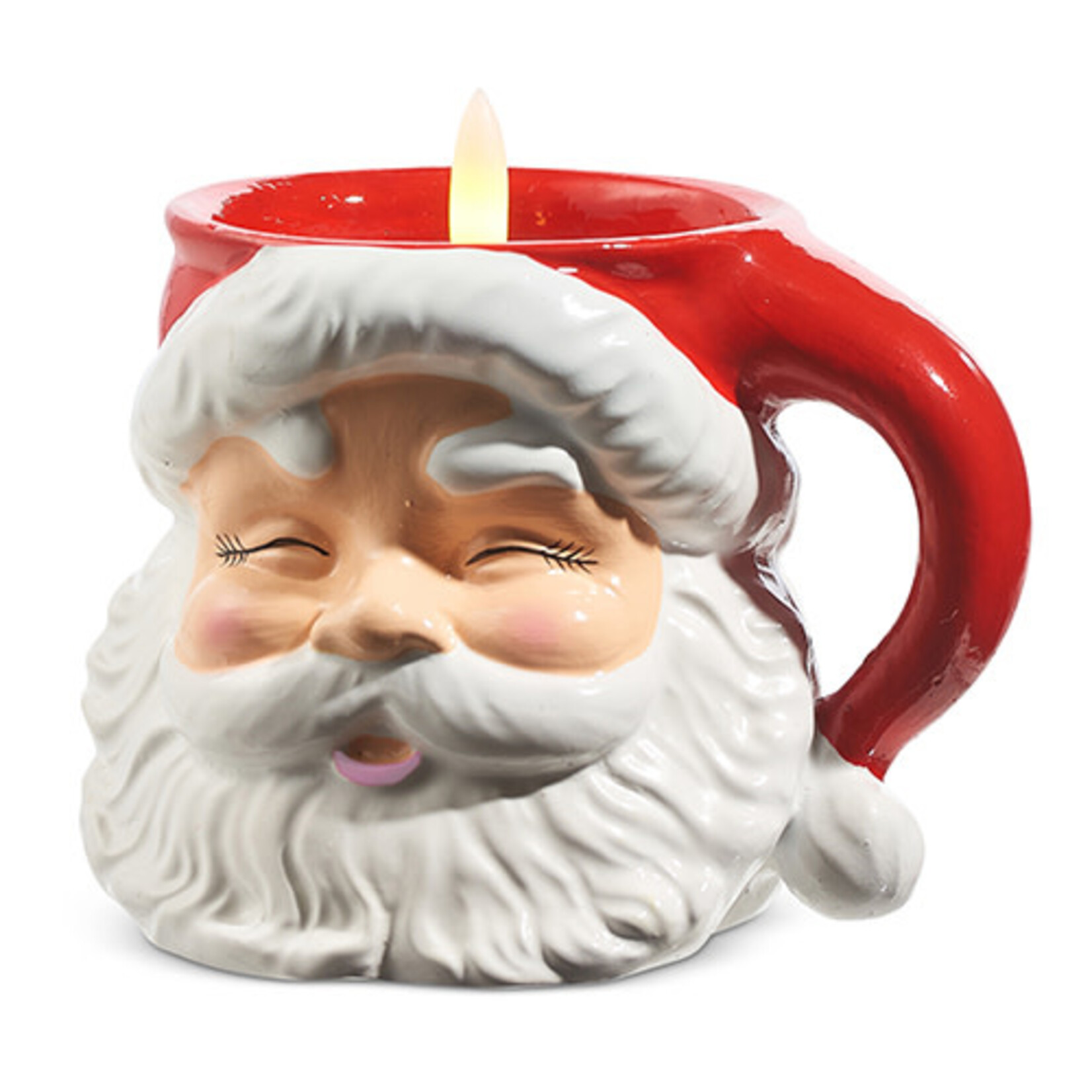 m. lynne designs santa mug candle