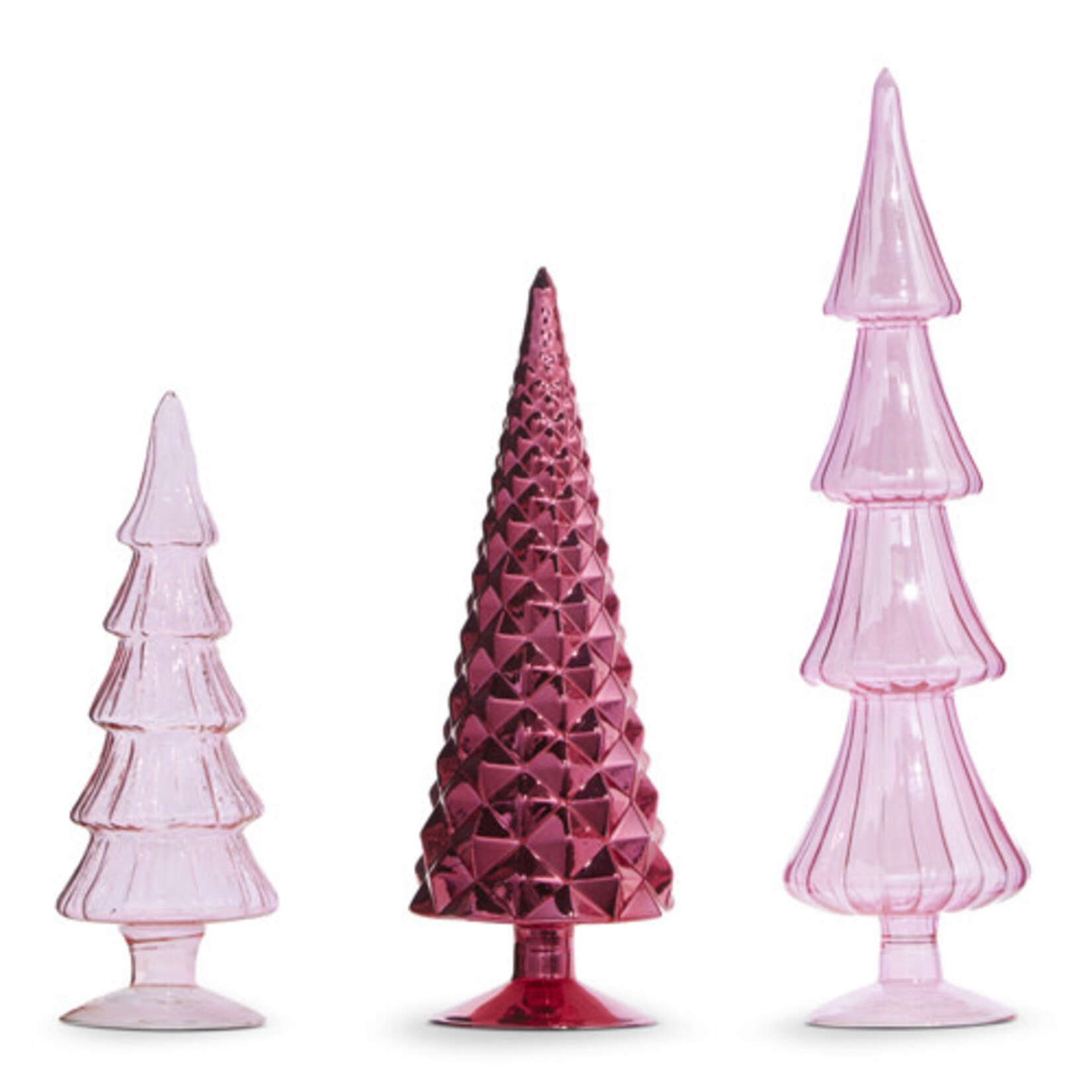 m. lynne designs pink glass trees