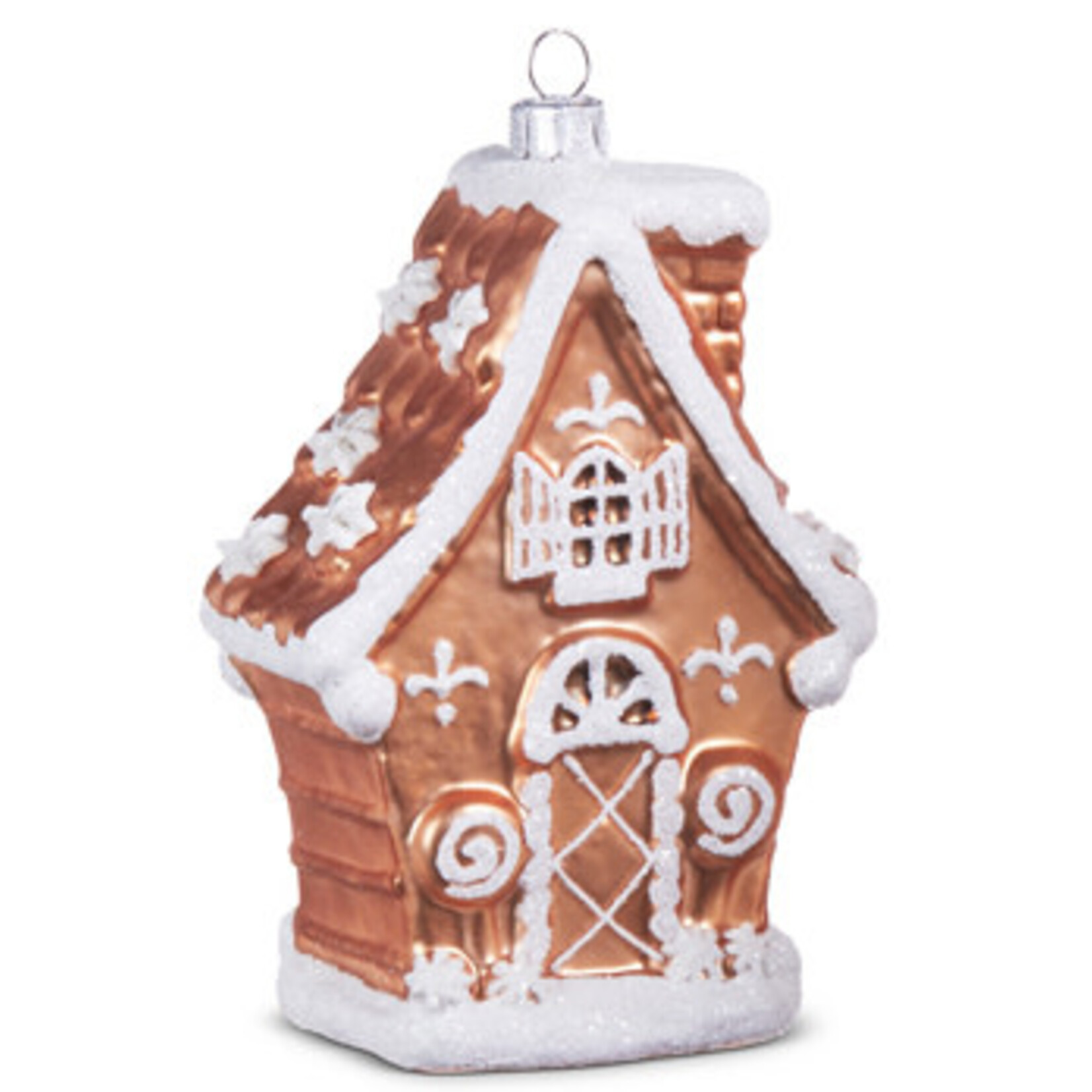 m. lynne designs glass gingerbread house ornament