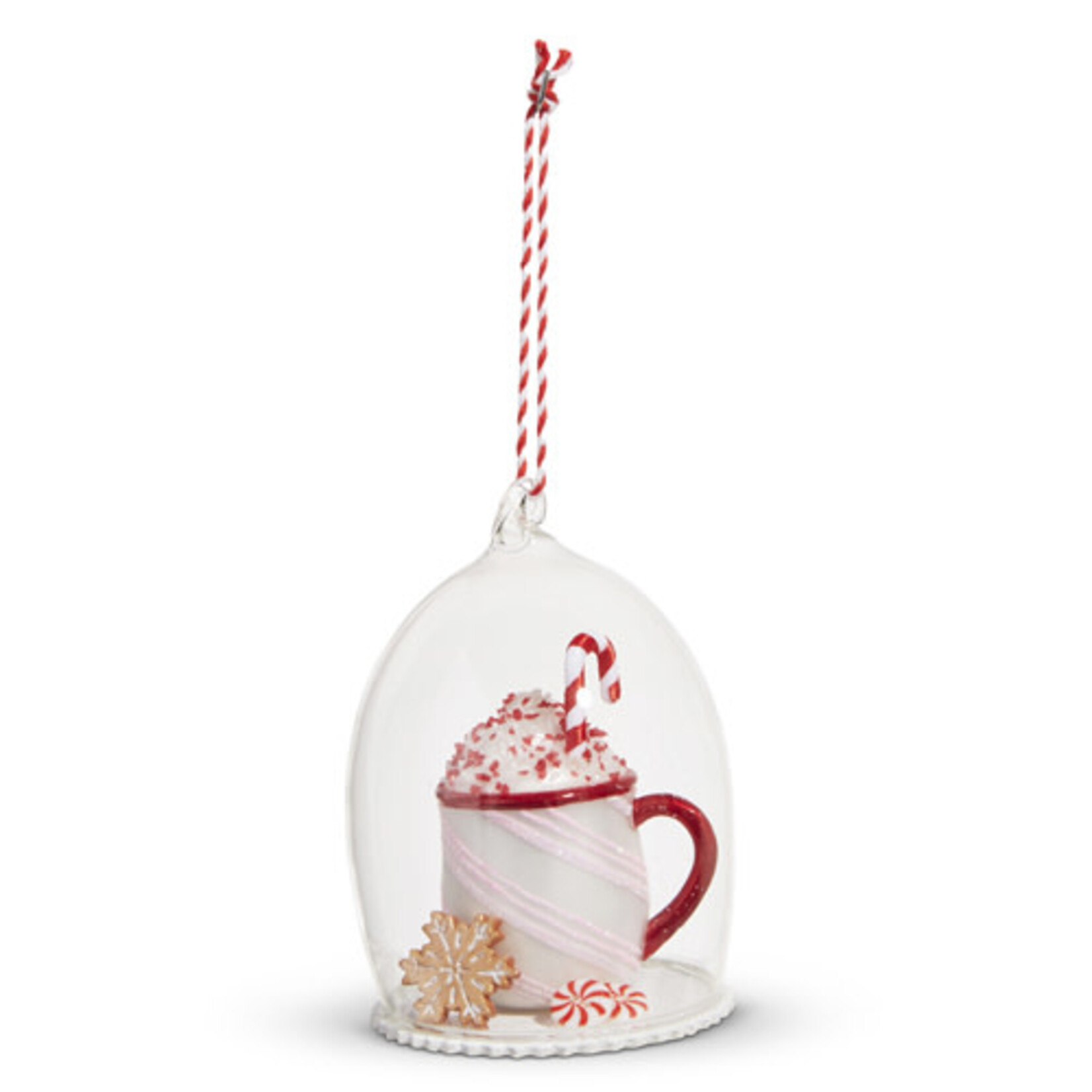 m. lynne designs peppermint drink cloche ornament