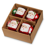 m. lynne designs set of four santa mug ornaments