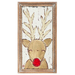 m. lynne designs embossed metal reindeer framed art