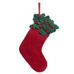m. lynne designs red felt holly stocking