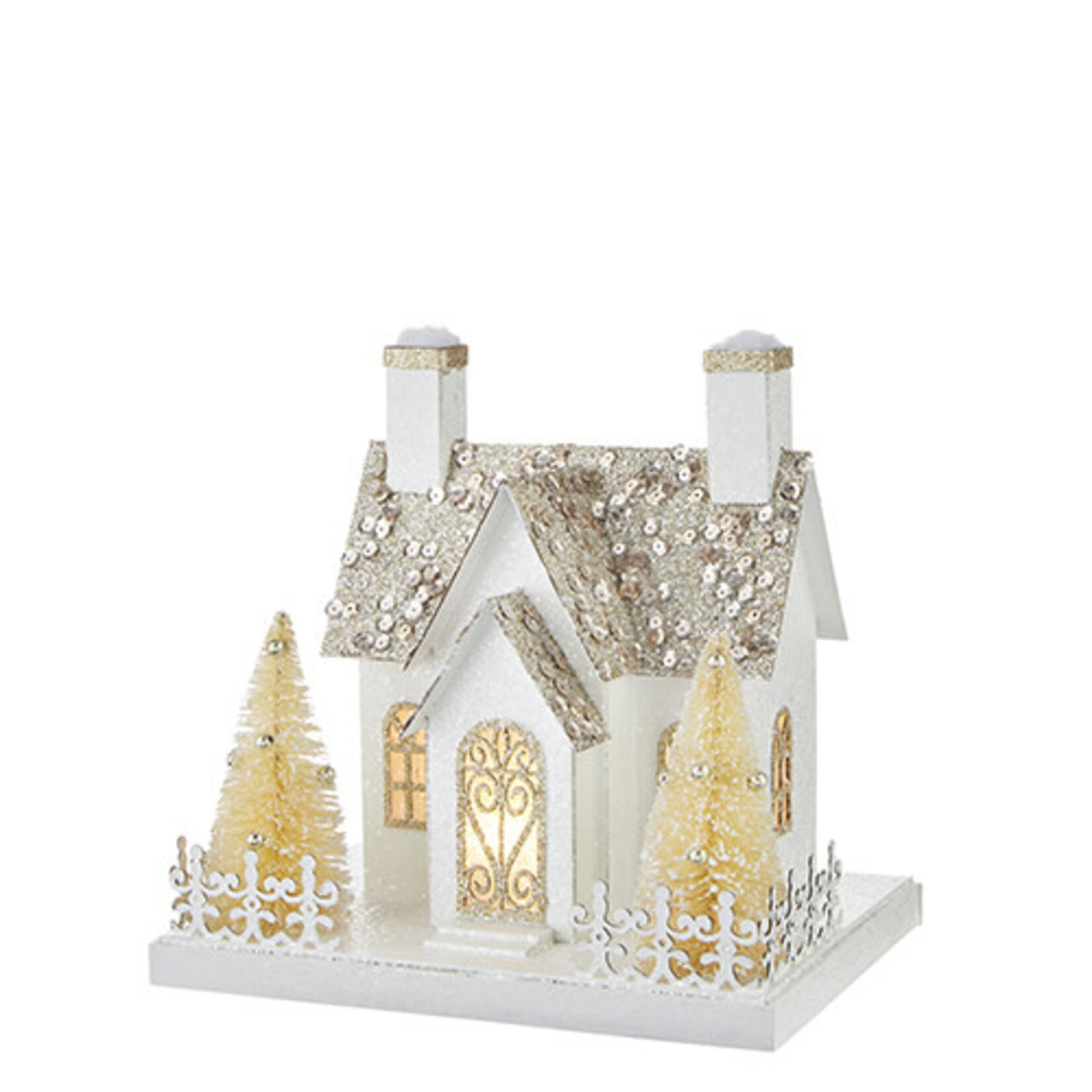 m. lynne designs gold glitter roof paper house