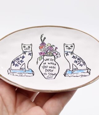 available at m. lynne designs Why Fit In Trinket Dish