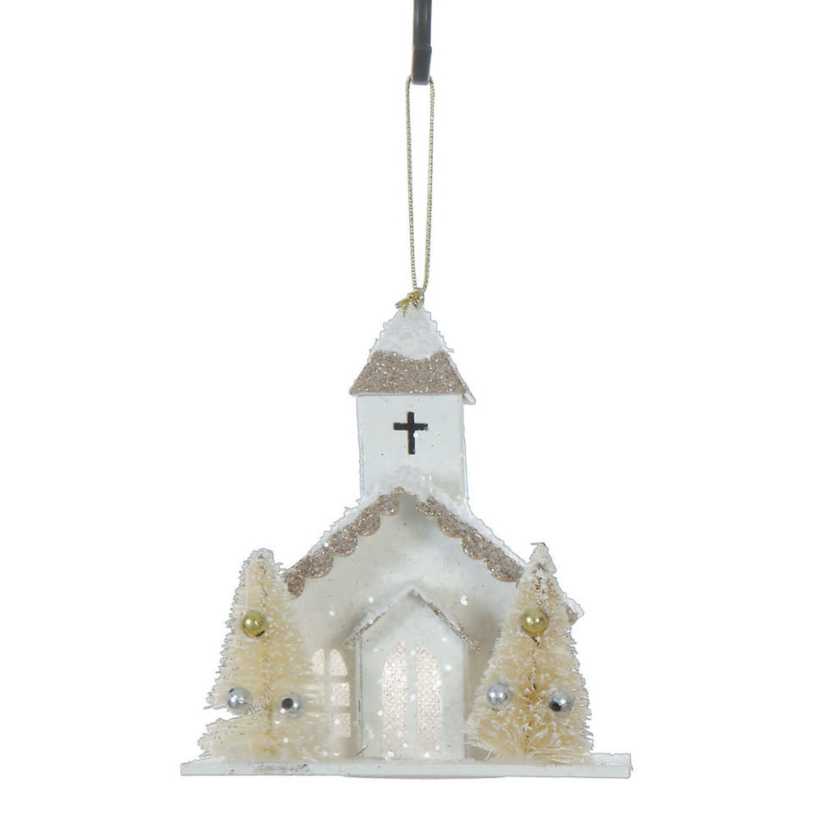m. lynne designs paper church ornament