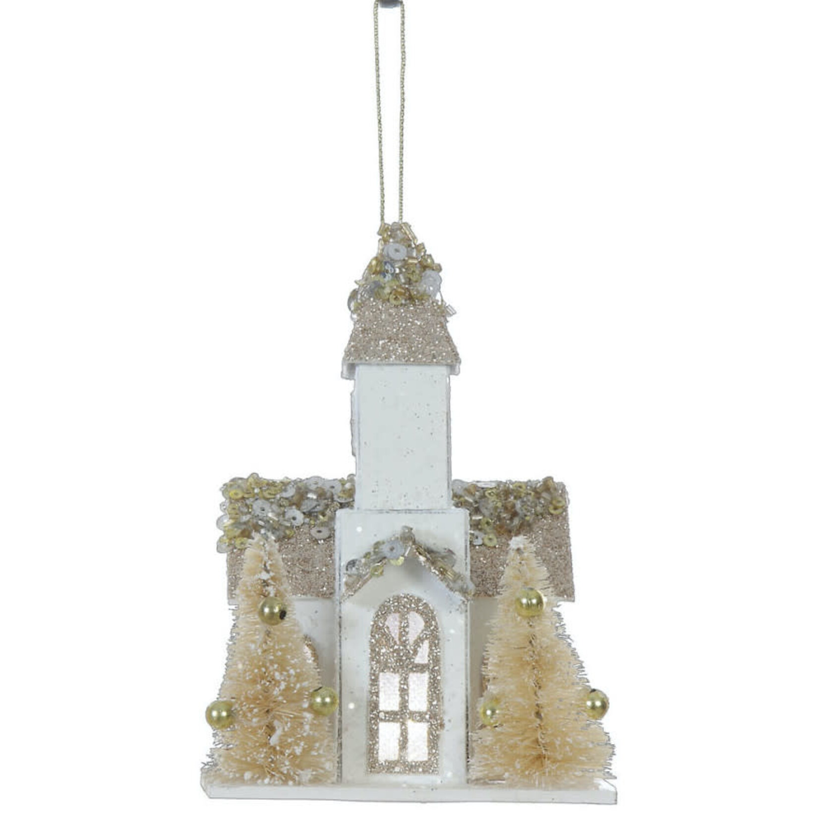 m. lynne designs paper church ornament