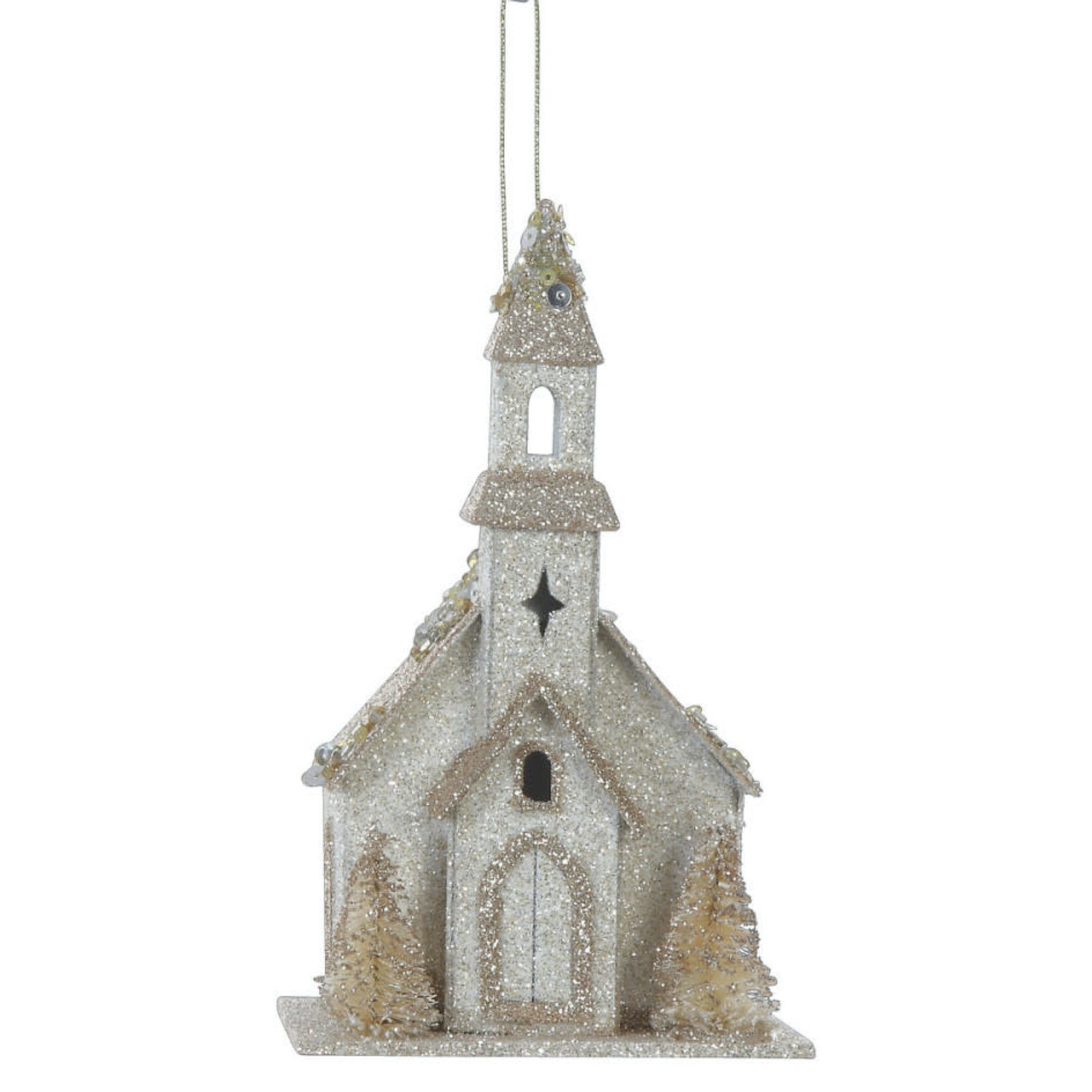 m. lynne designs paper church ornament
