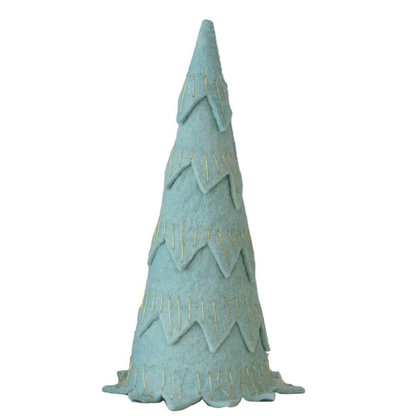 m. lynne designs mint felt tree with gold metallic stitching