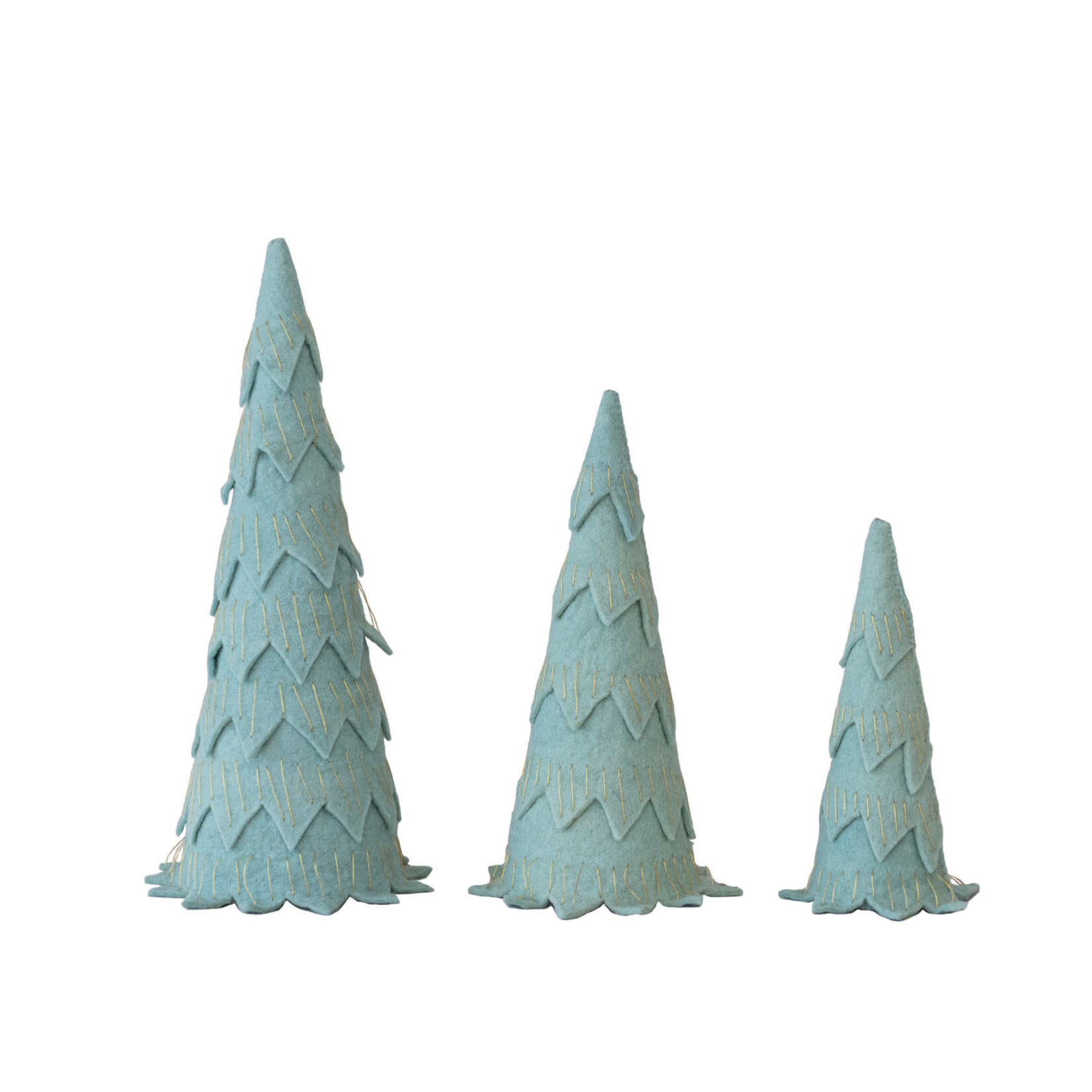 m. lynne designs mint felt tree with gold metallic stitching