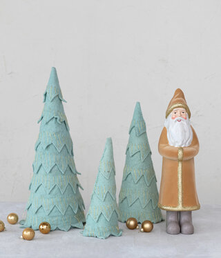 available at m. lynne designs Mint Felt Tree with Gold Metallic Stitching