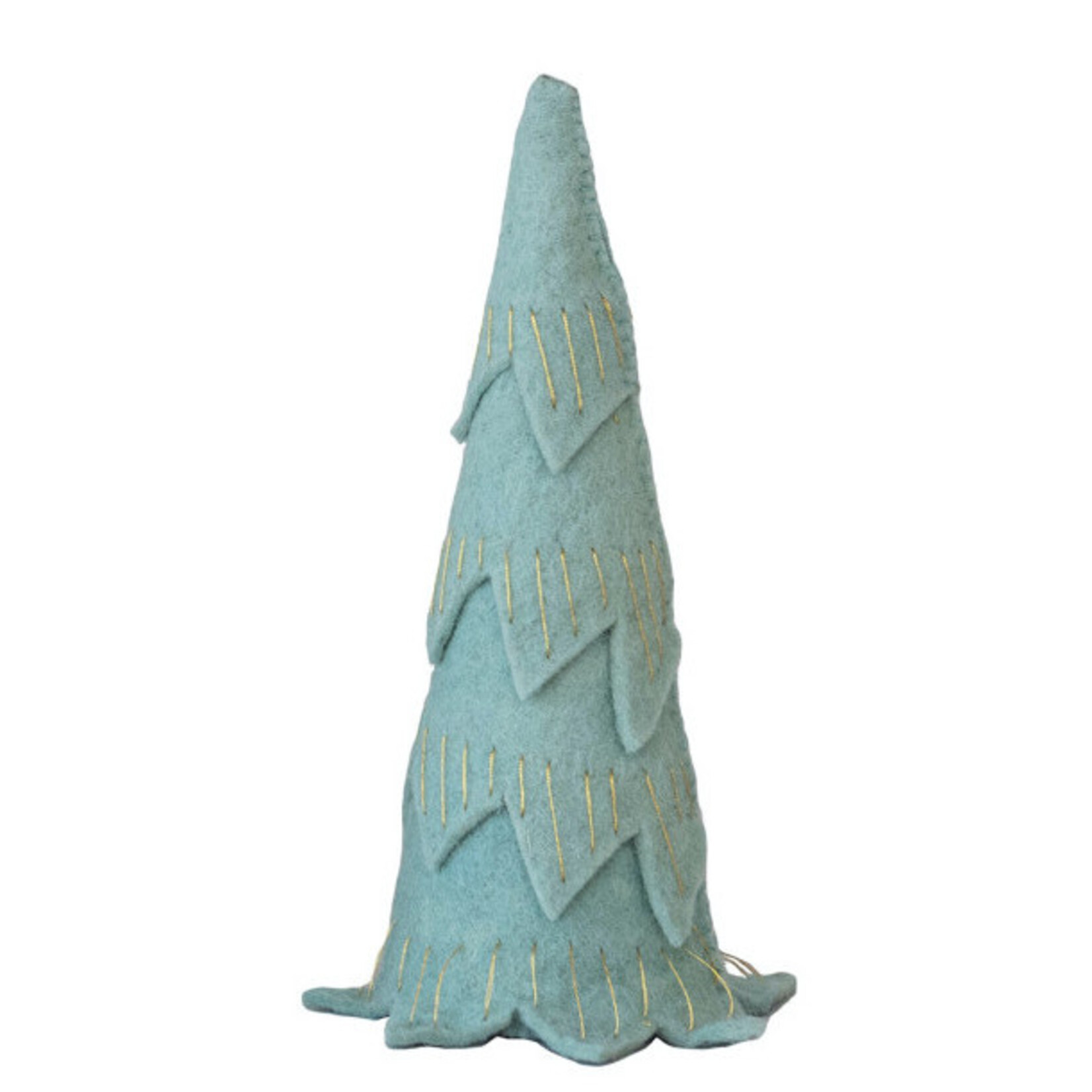 m. lynne designs mint felt tree with gold metallic stitching