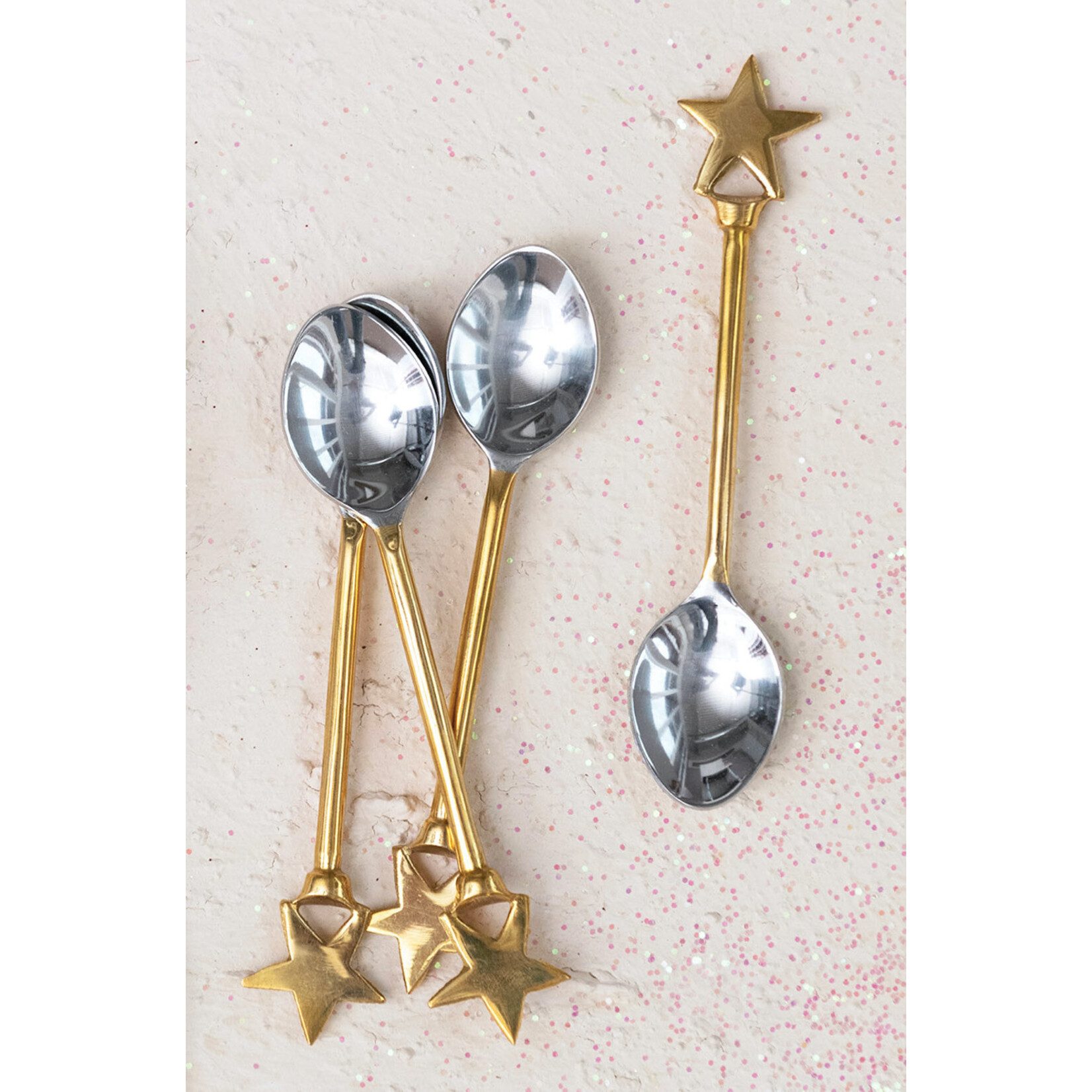 m. lynne designs gold star appetizer spoon