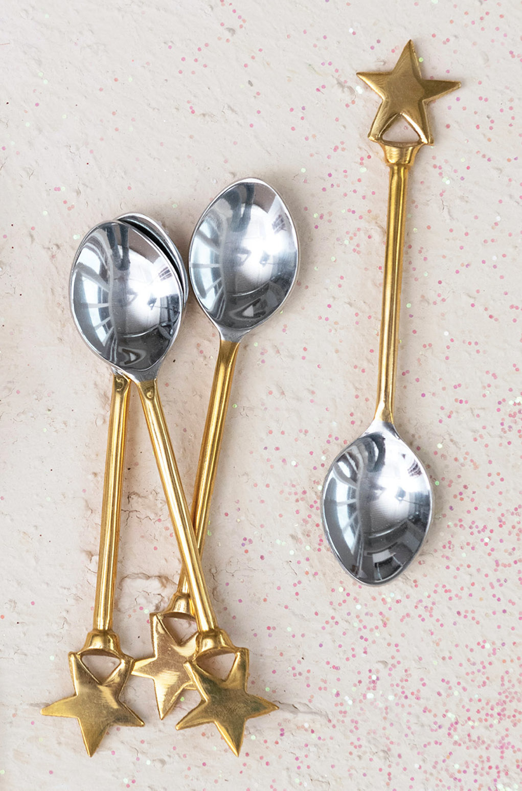 available at m. lynne designs Gold Star Appetizer Spoon