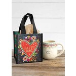 natural life small floral heart happy gift bag