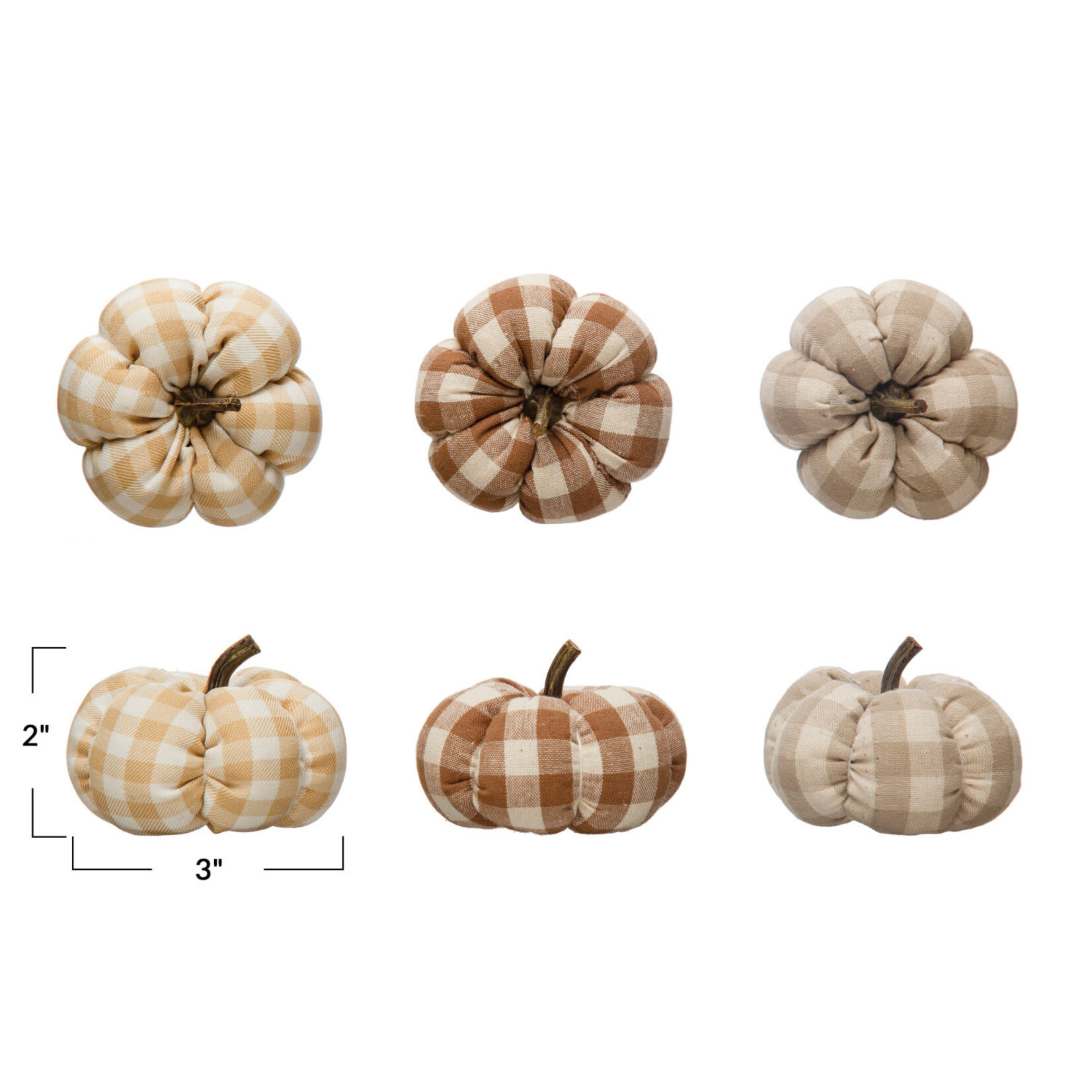 m. lynne designs check pumpkin with stem