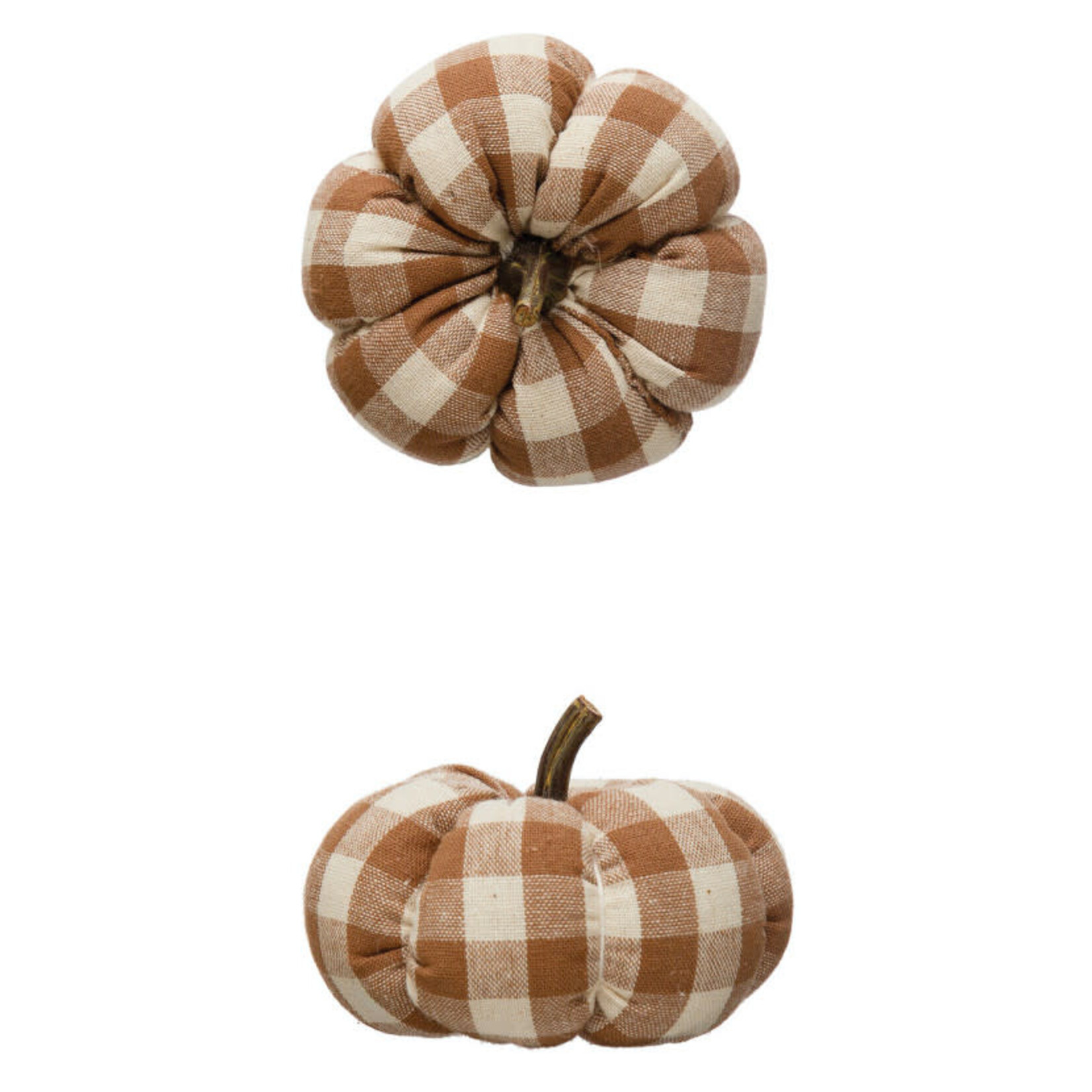 m. lynne designs check pumpkin with stem