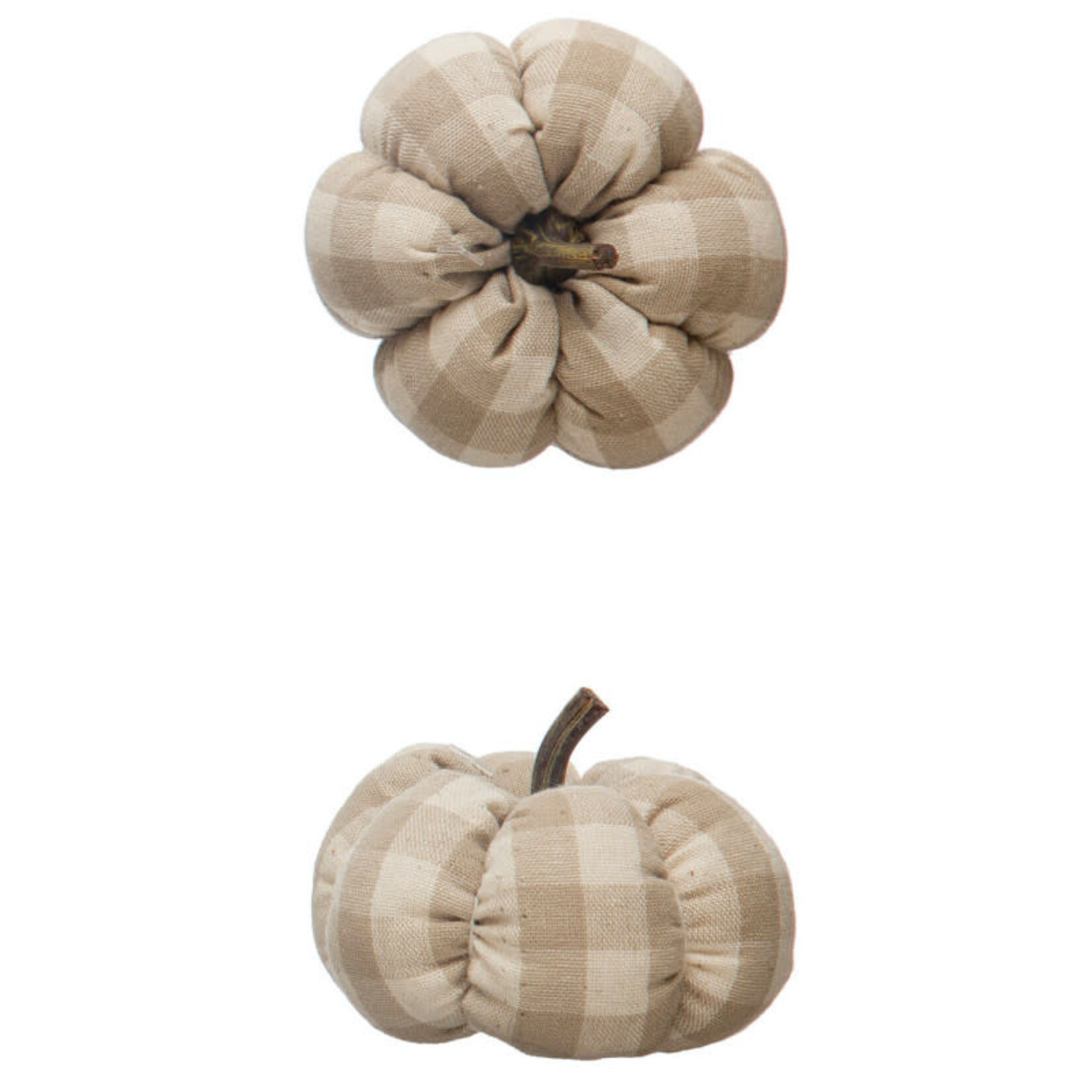 m. lynne designs check pumpkin with stem