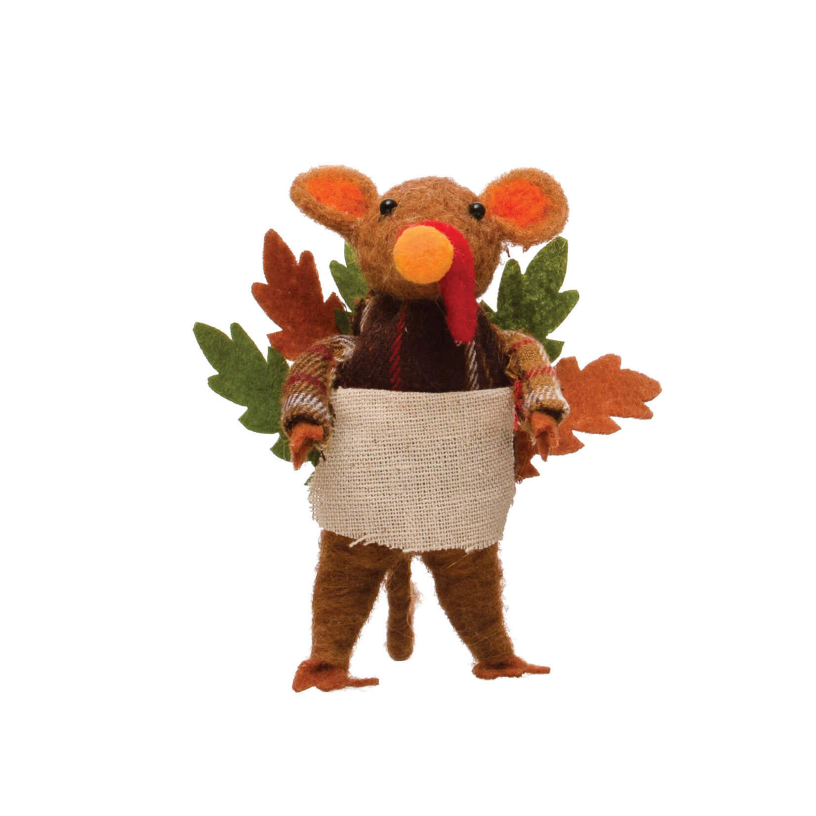m. lynne designs felt turkey mouse with shirt & apron