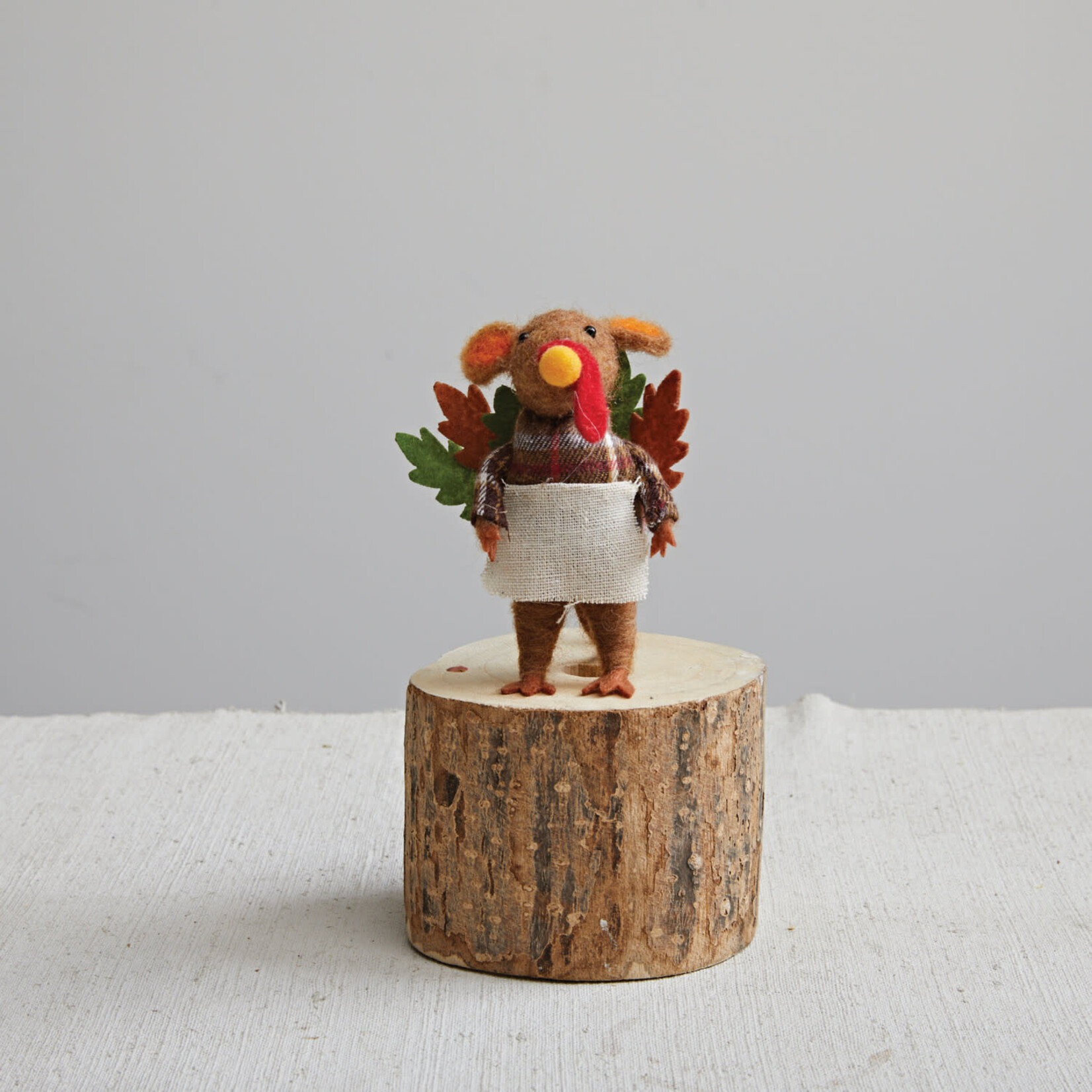 m. lynne designs felt turkey mouse with shirt & apron
