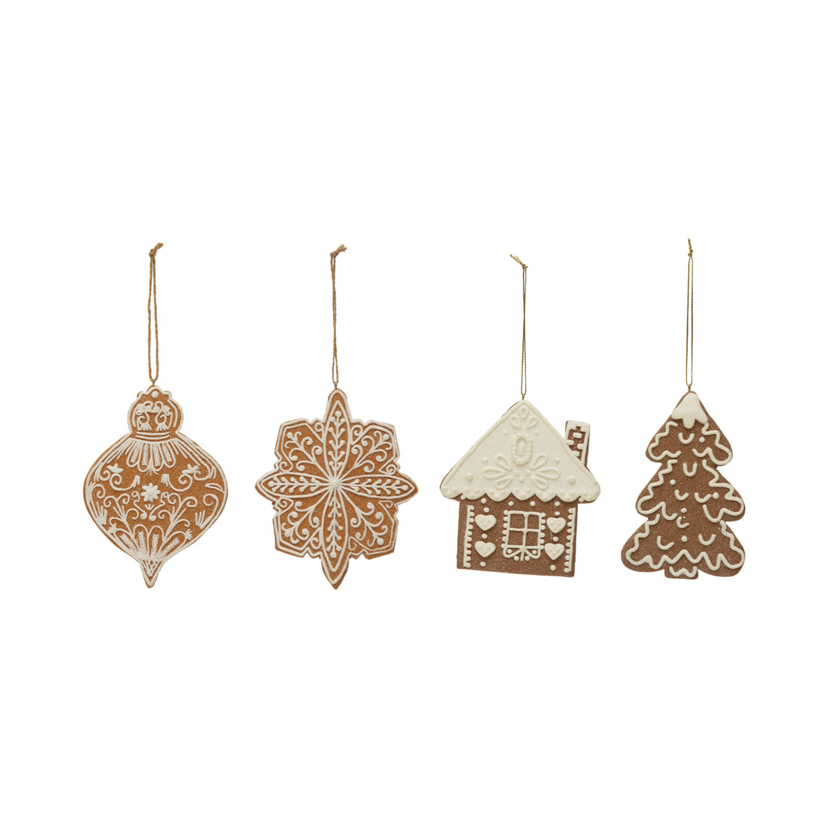 m. lynne designs gingerbreaad ornament with white icing
