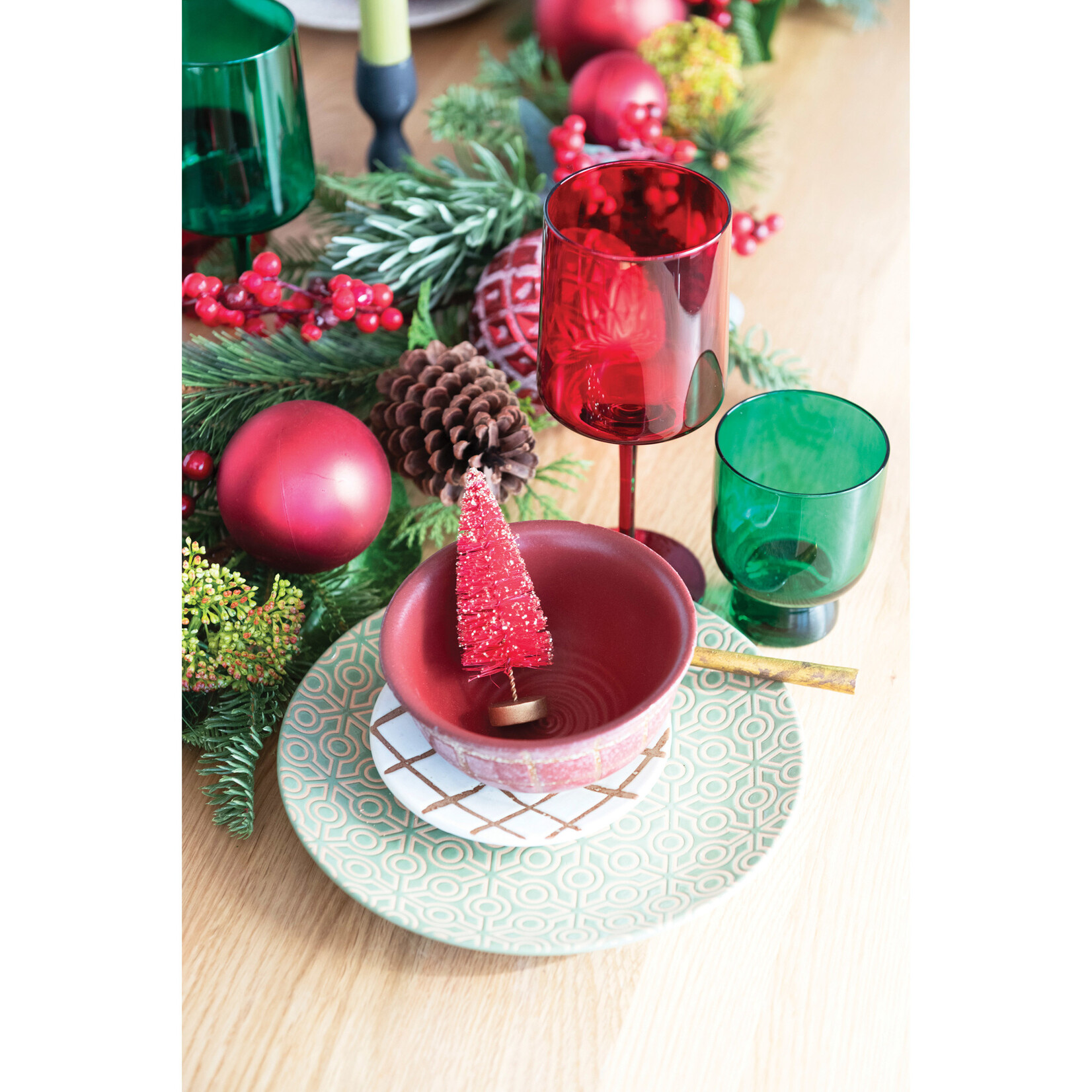 m. lynne designs colorful stemmed wine glass
