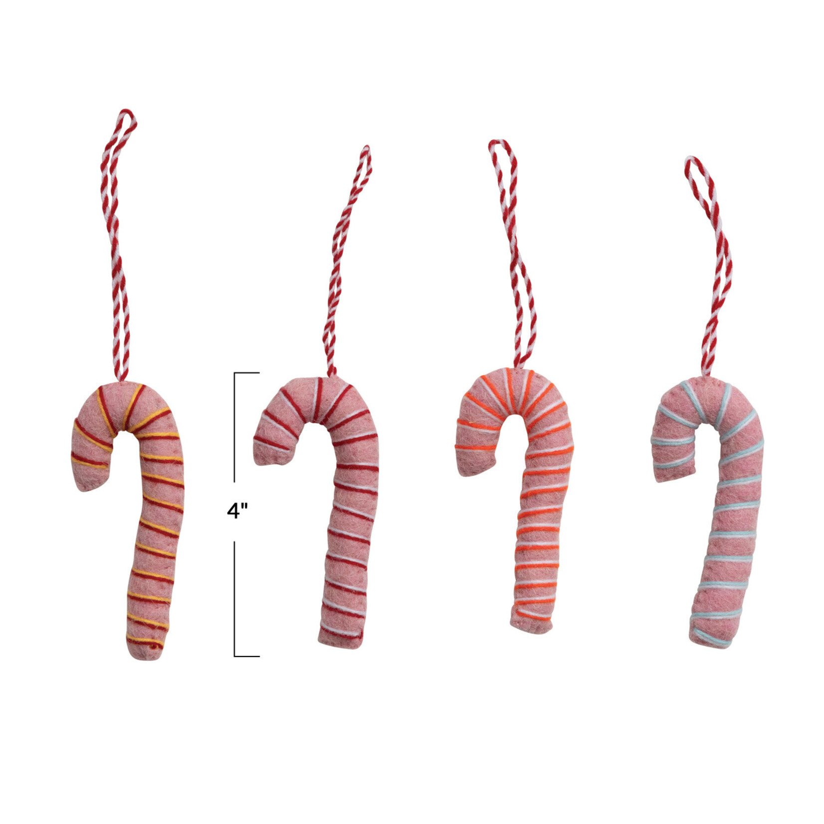 m. lynne designs felt candy cane ornament