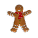 m. lynne designs gingerbread man with scarf platter