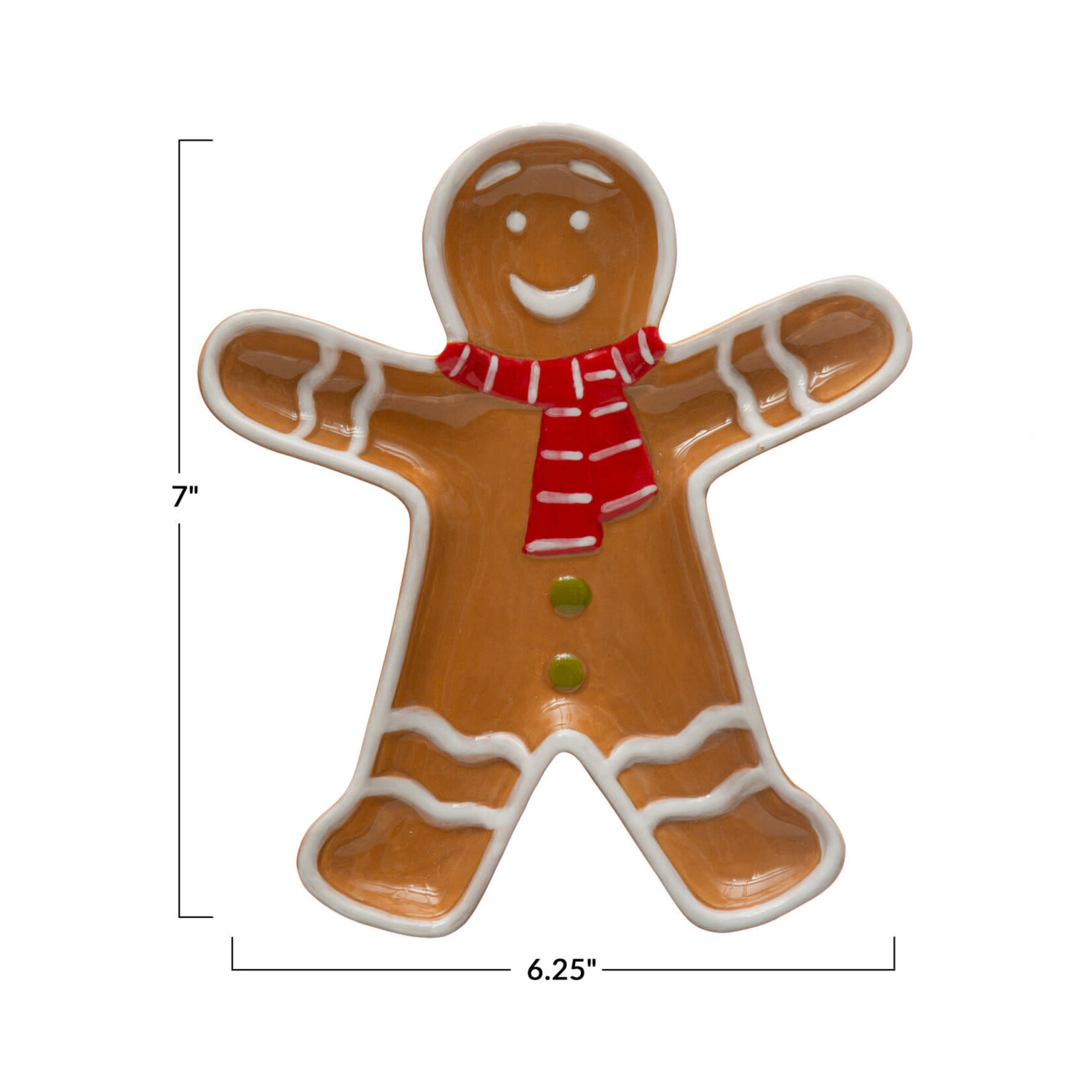 m. lynne designs gingerbread man with scarf platter