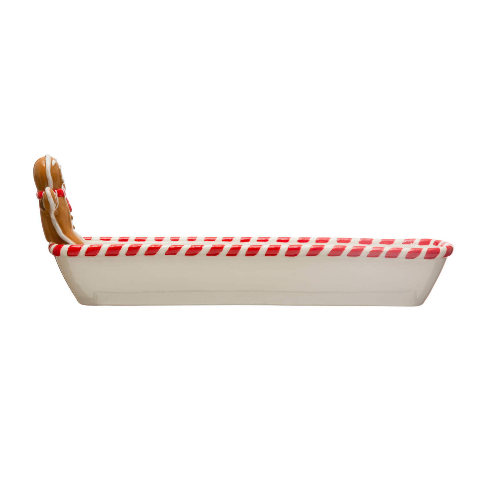 m. lynne designs ceramic candy cane and gingerbread man tray