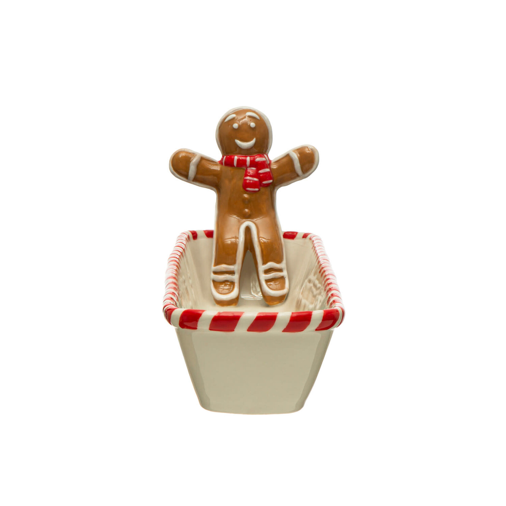 m. lynne designs ceramic candy cane and gingerbread man tray