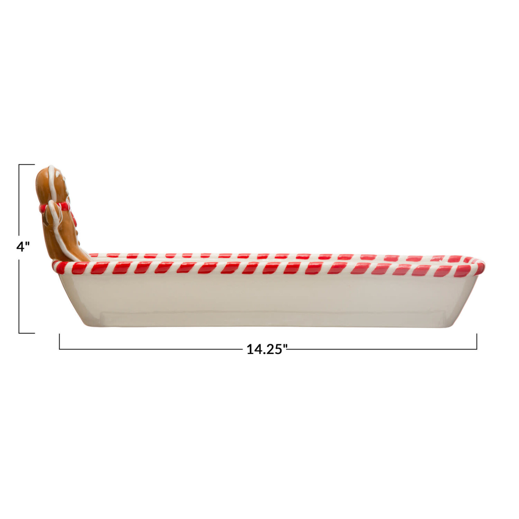 m. lynne designs ceramic candy cane and gingerbread man tray