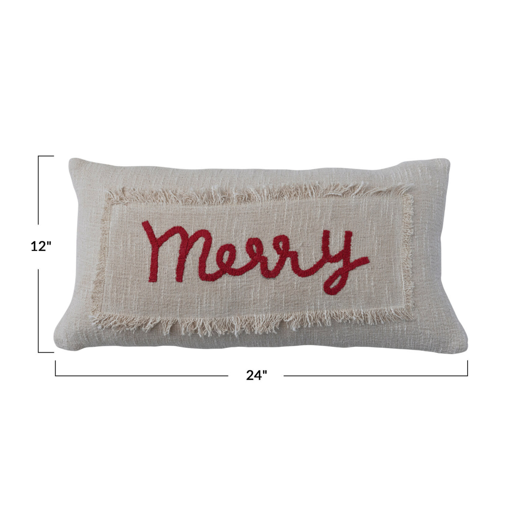 m. lynne designs merry embroidery and slub pillow